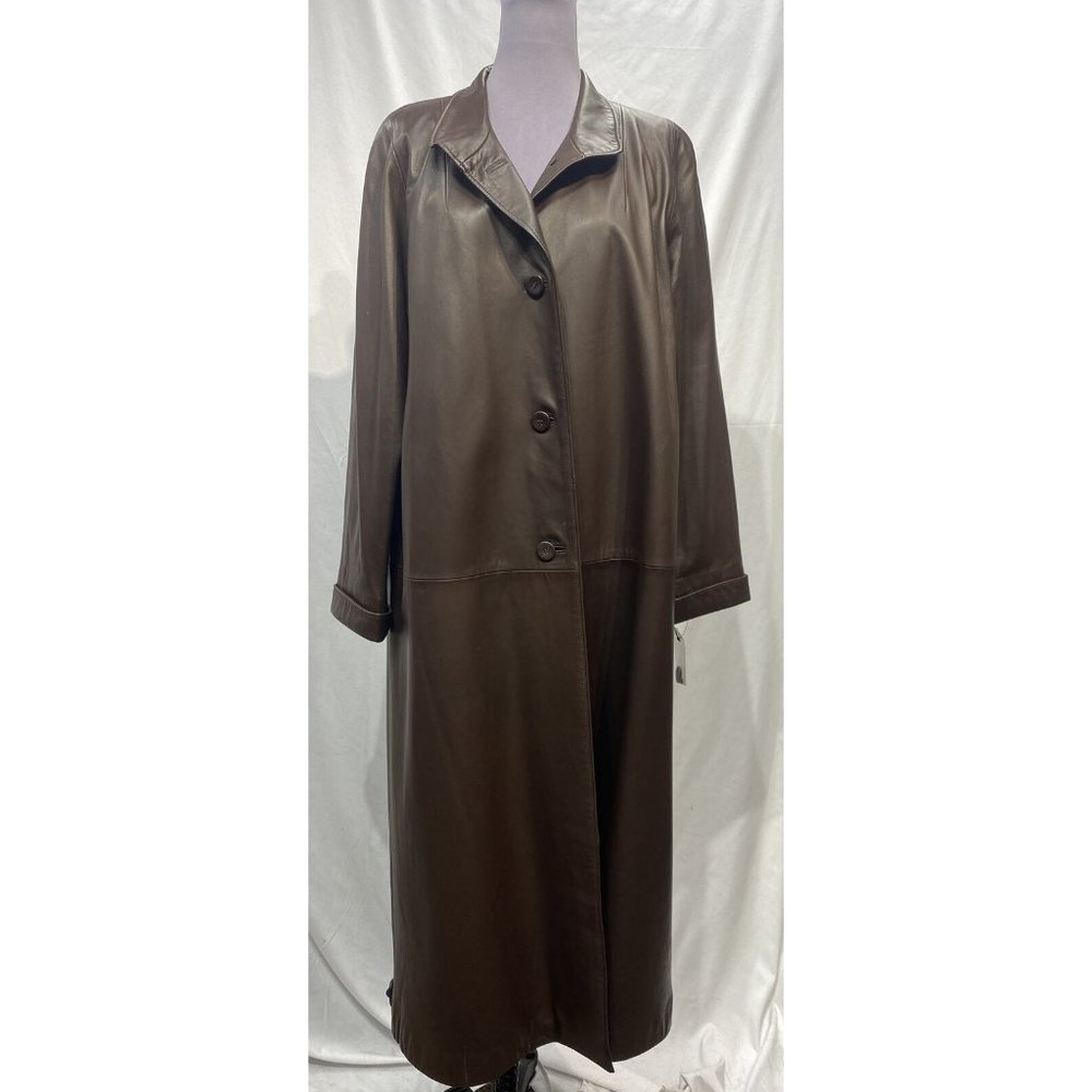 brown leather coat (63056)